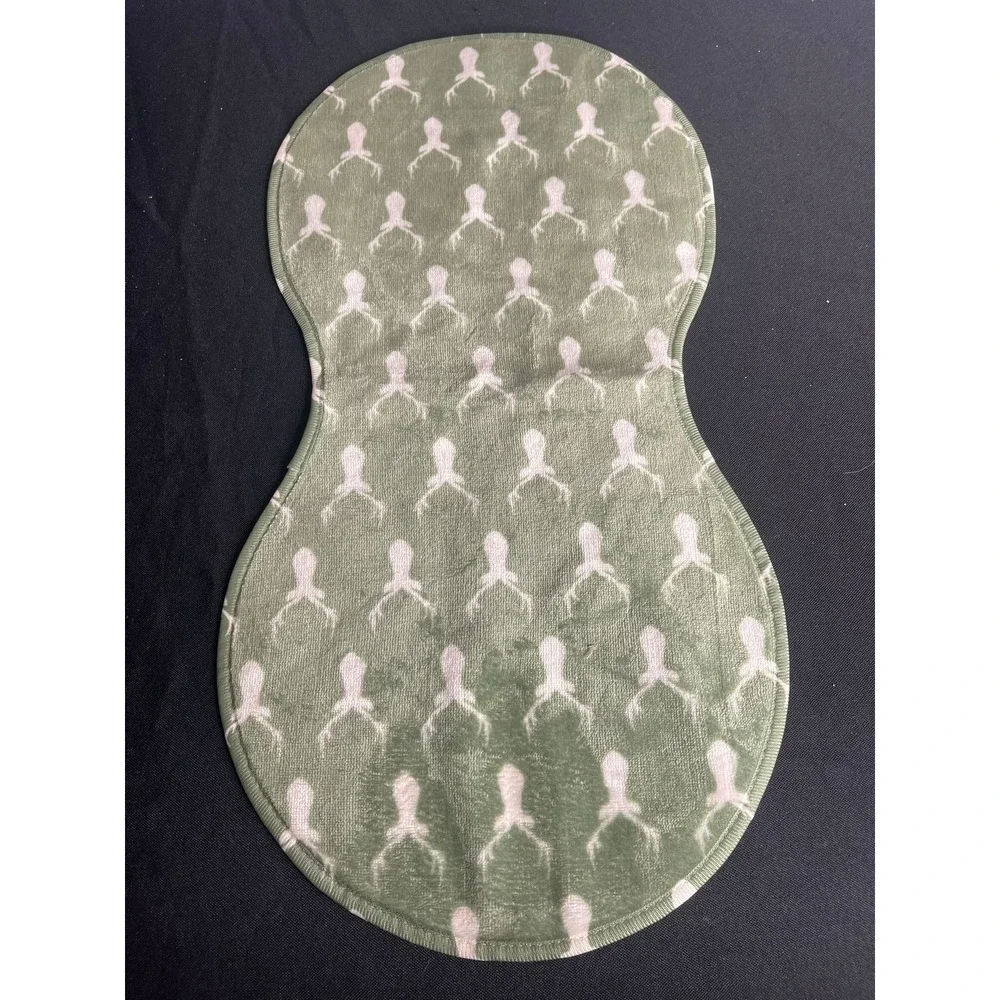Sage Green Reindeer Antler Contoured Baby Burp Cloth Velour Terry Cloth